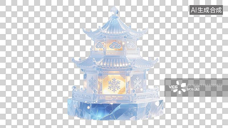 【AI数字艺术】冰雪国韵：冬季宝塔奇观图片素材