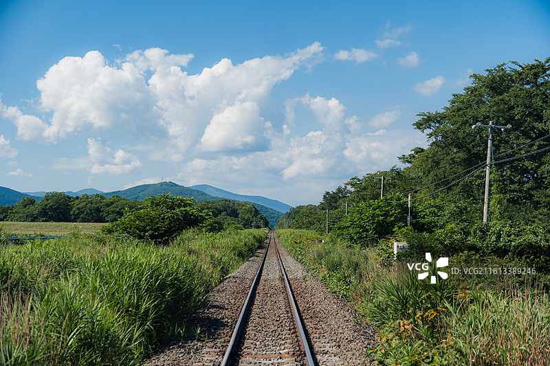田间铁路，根室本线图片素材