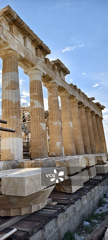 希腊雅典卫城（其中包括山门，帕特农神庙，伊瑞克提翁神庙，雅典娜胜利神庙）图片素材
