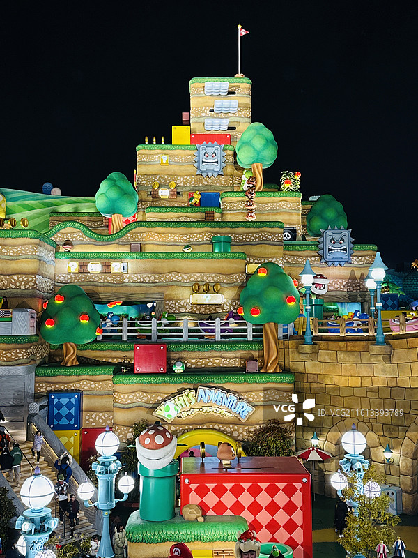 日本环球影城超级玛丽夜晚图片素材