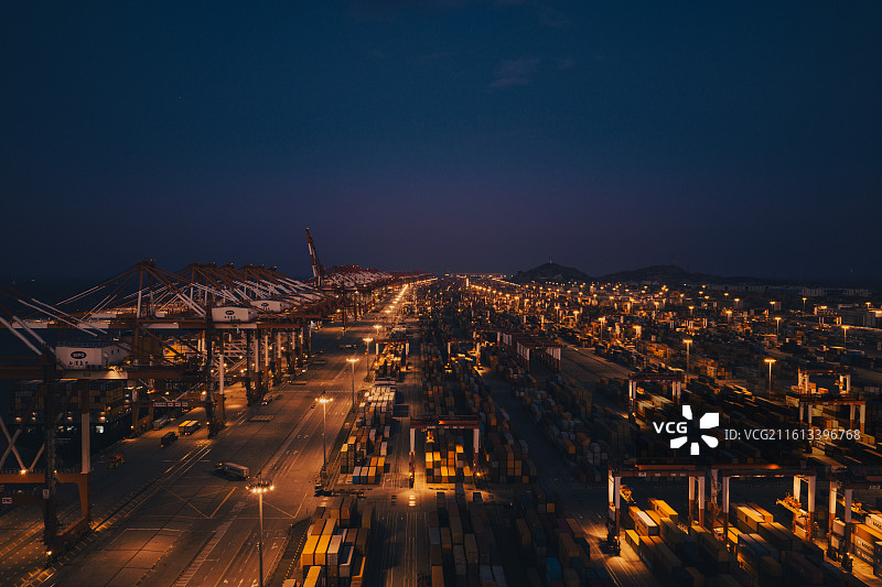 中国洋山深水港高清航拍照片图片素材