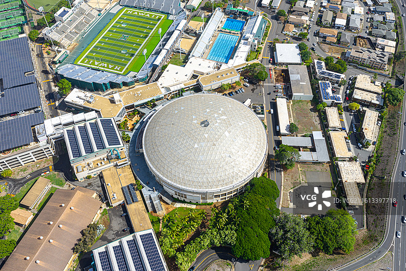 美国夏威夷城市航拍全景图片素材