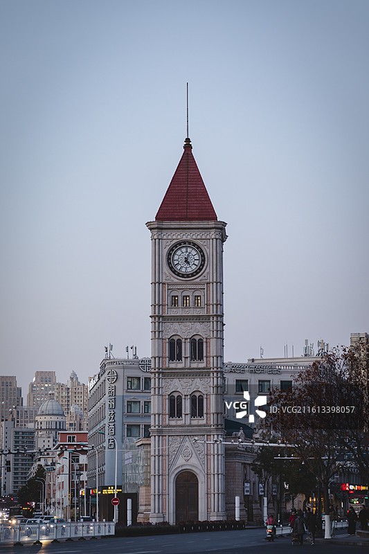 天津意大利风情街 四面钟图片素材