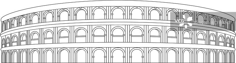 澳门渔人码头古罗马广场-澳门地标建筑矢量插画图片素材