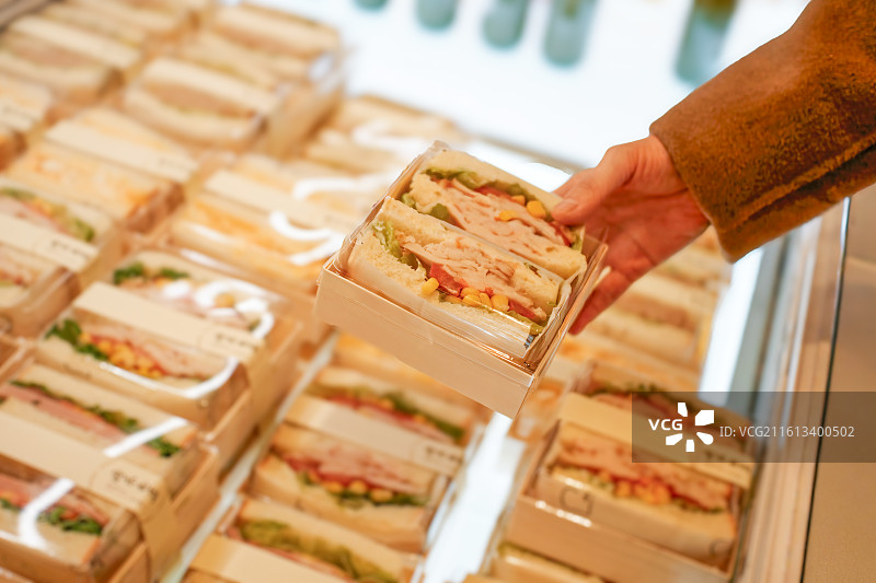 手提展示柜包装三明治图片素材