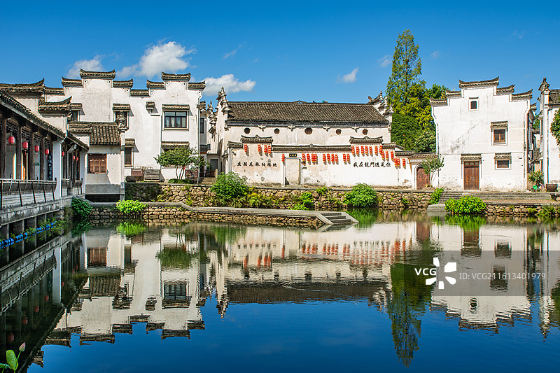 龙门古镇 杭州 风景 富阳区 富阳景点 孙权故里 江南古村落 古宅老宅 古建筑 老建筑 砚池 地标图片素材