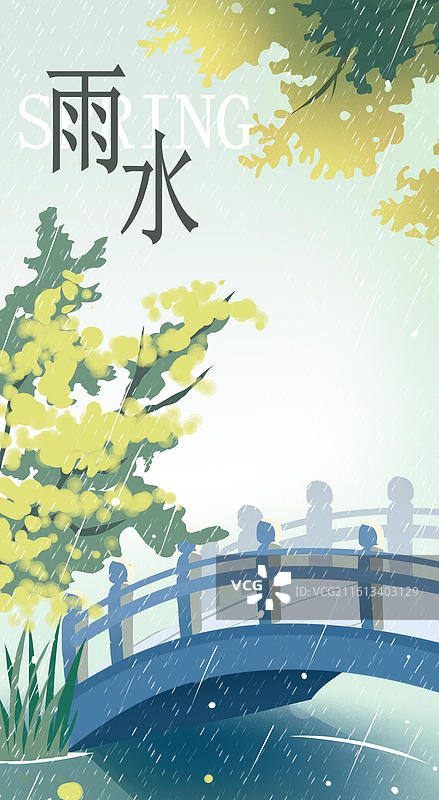 雨水节气海报图片素材