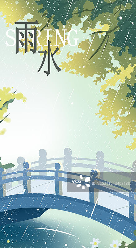 雨水节气海报图片素材