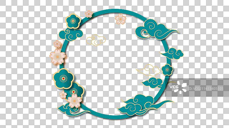 透明背景上传统节日元素边框图片素材