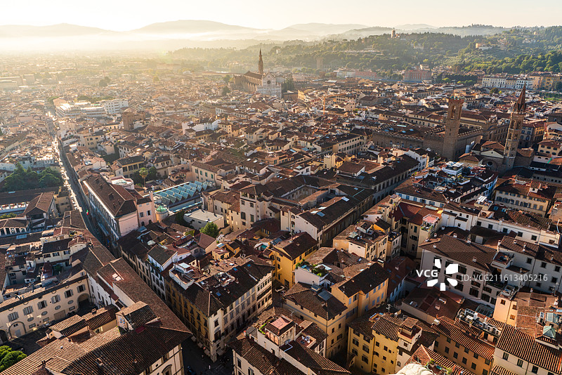 意大利佛罗伦萨全景领主广场圣十字教堂图片素材
