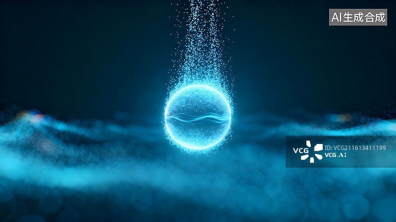 【AI数字艺术】科技感球体光纤粒子爆炸能量汇聚图片素材