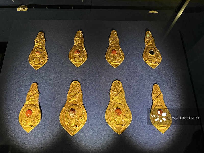 云鹿纹马珂，黄金，西汉，香港故宫文化博物馆图片素材