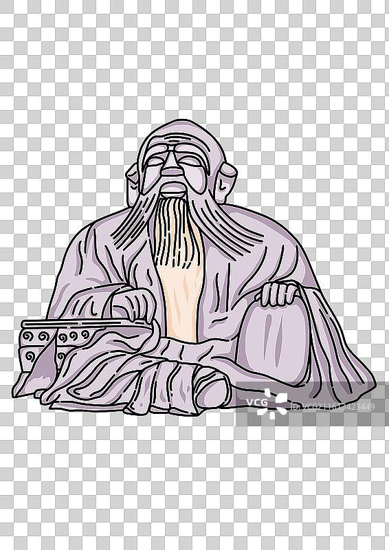 泉州地标建筑-简笔画-老君岩图片素材