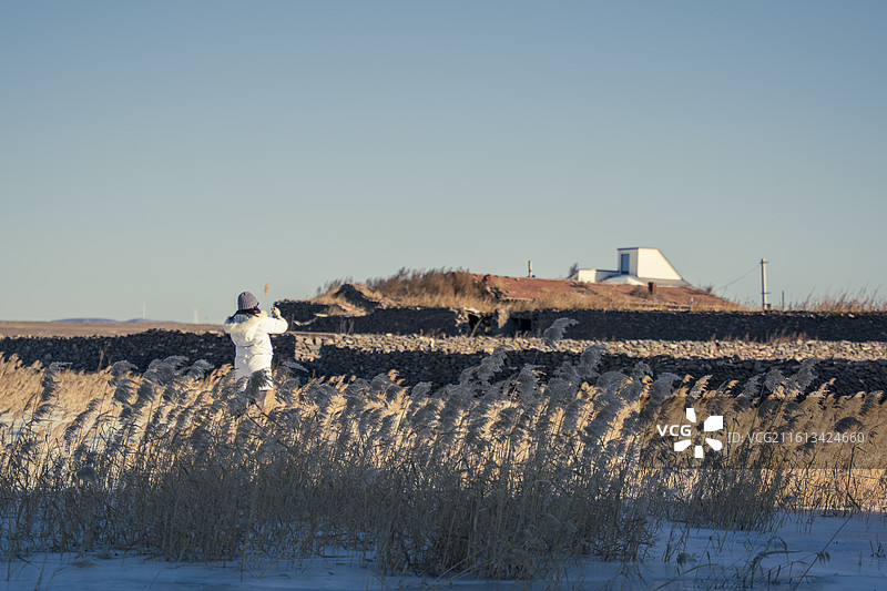 内蒙古涝利海冬季景色图片素材