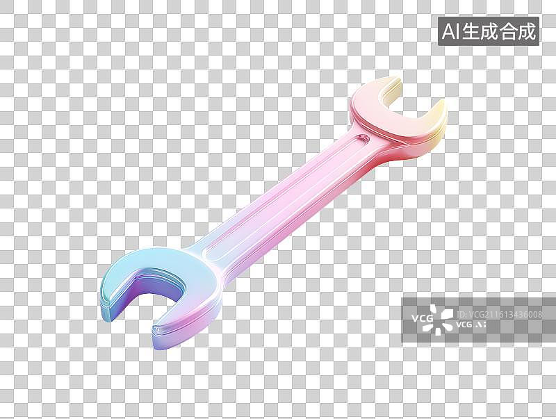 【AI数字艺术】一个彩色卡通扳手图片素材