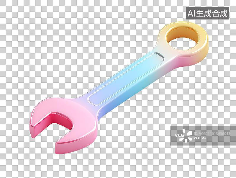 【AI数字艺术】一个彩色卡通扳手图片素材