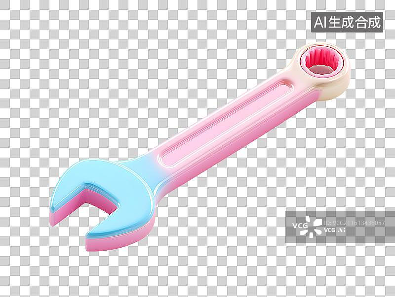 【AI数字艺术】一个彩色卡通扳手图片素材