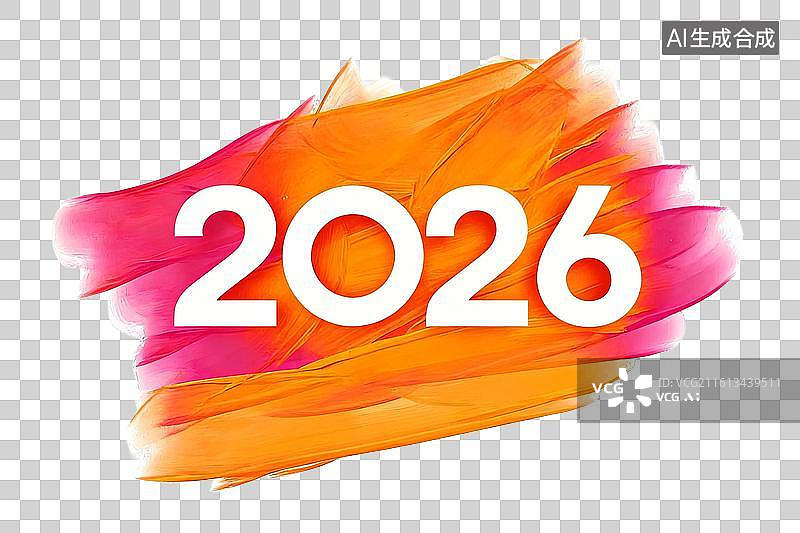 【AI数字艺术】橙色笔触油漆的抽象色彩上2026年数字图片素材