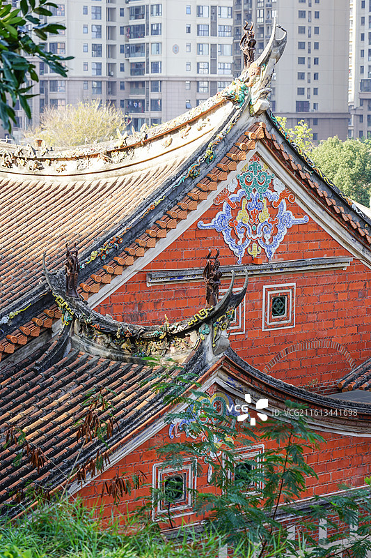 泉州五店市，传统建筑屋顶细节图片素材