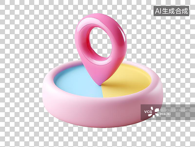 【AI数字艺术】3D卡通地图定位标记图片素材