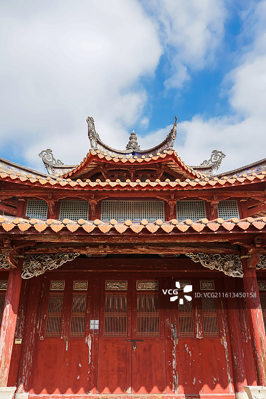 泉州开元寺，红色传统建筑屋檐图片素材