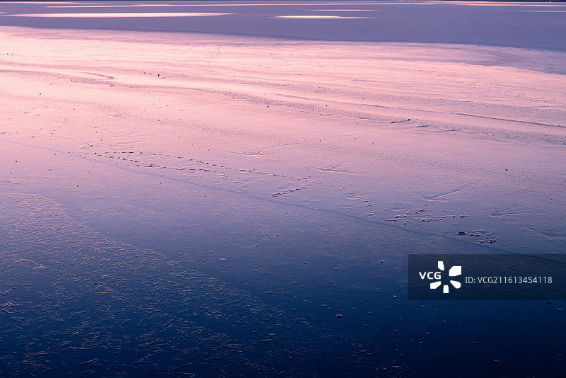 冬日里清晨的颐和园朝霞风光图片素材