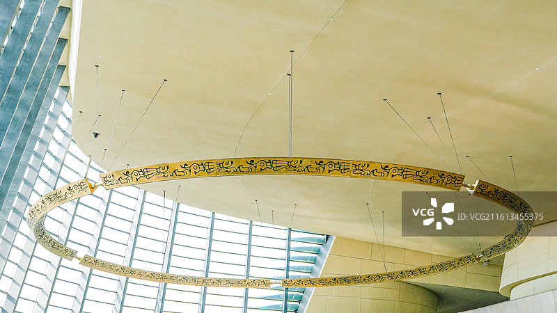 中国四川广汉三星堆博物馆建筑内部图片素材