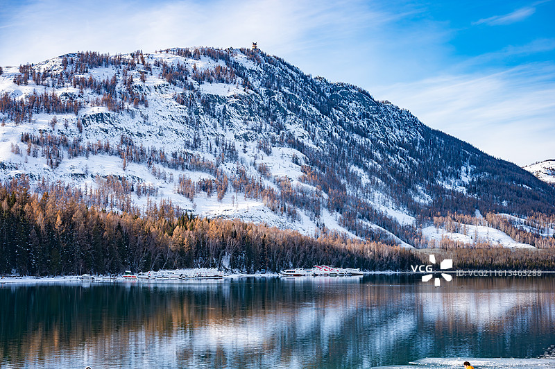 冬天的喀纳斯湖图片素材