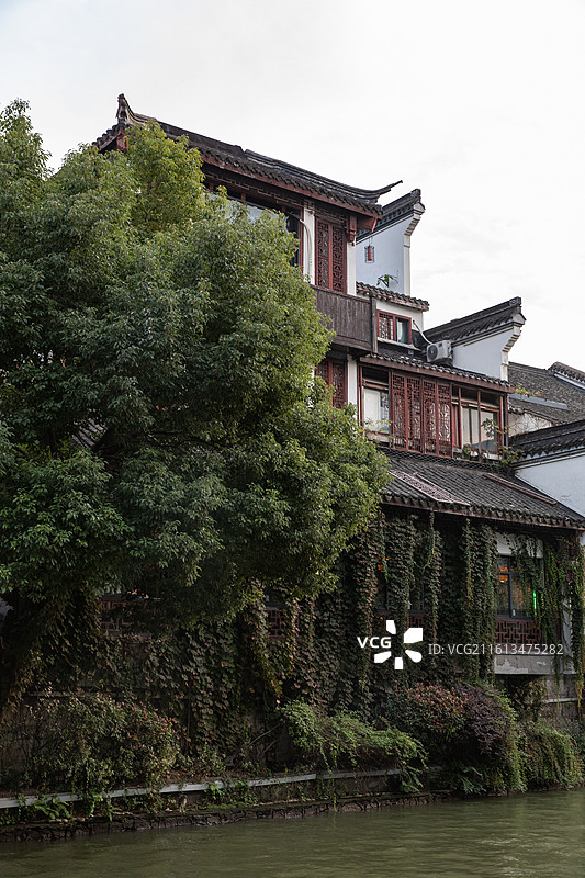 南京秦淮河沿岸建筑图片素材