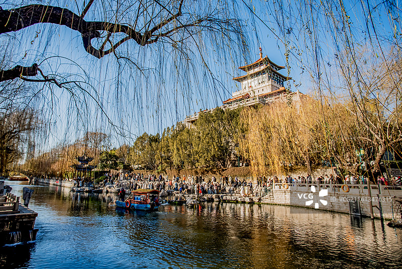 冬日的济南解放阁风光图片素材