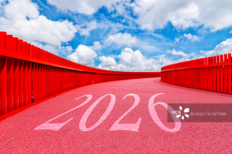 蓝天白云下的红色箭头2026图片素材