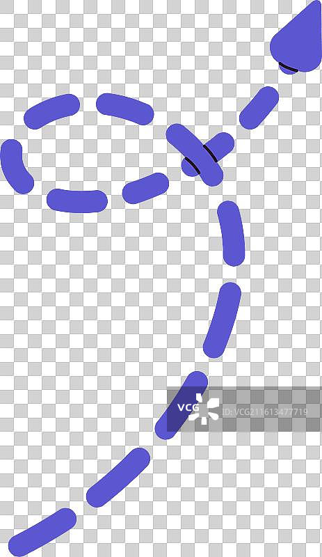 弯曲的虚线与光标显示图片素材