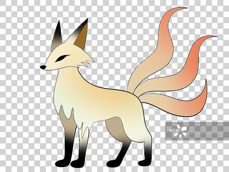 梦幻三尾狐艺术设计图片素材