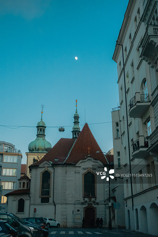 布拉格城市扫街夜景图片素材
