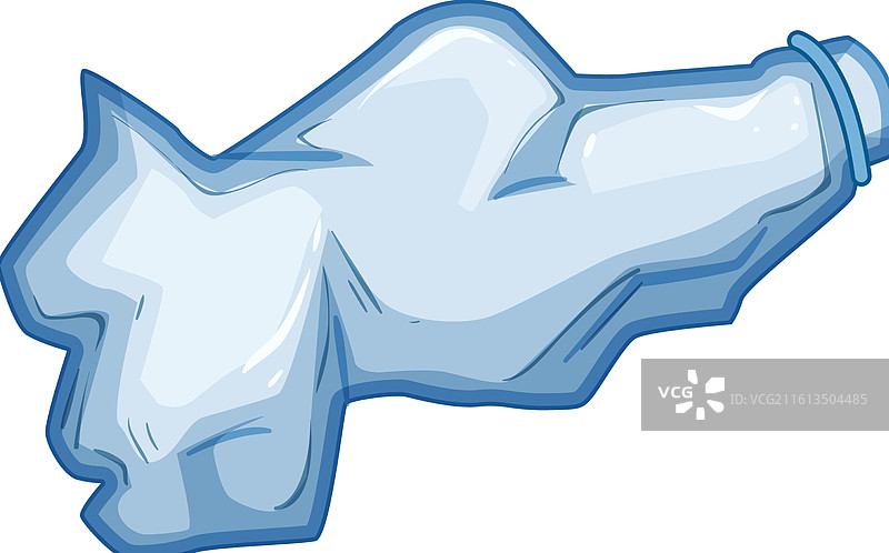 线条折叠的塑料瓶卡通图片素材