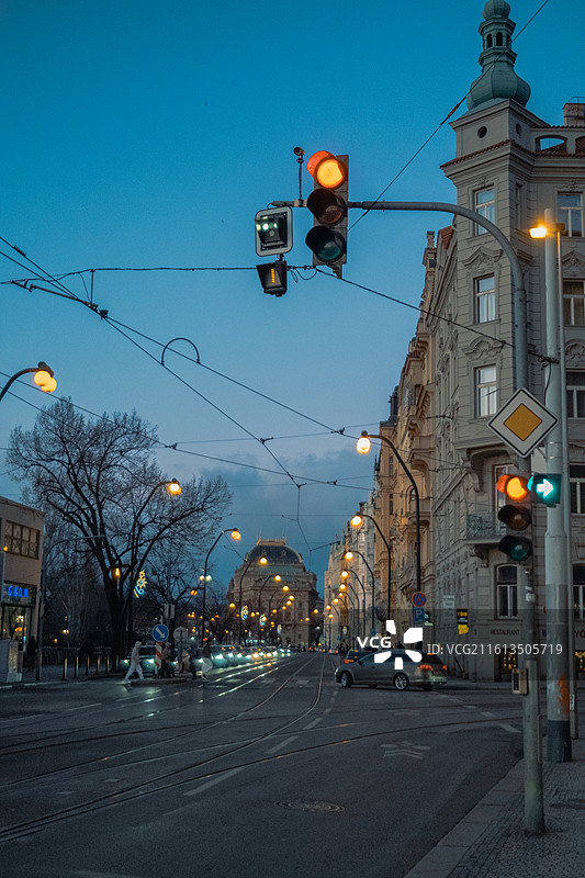 布拉格城市扫街交通图片素材