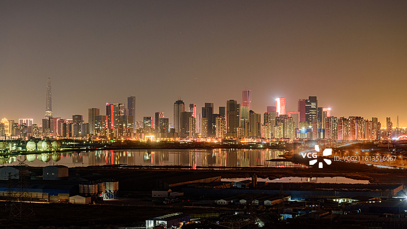 天津市滨海新区于家堡响螺湾城市天际线图片素材