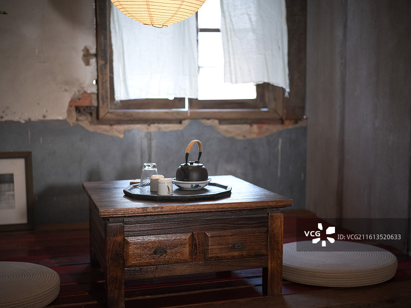 复古茶室一角图片素材