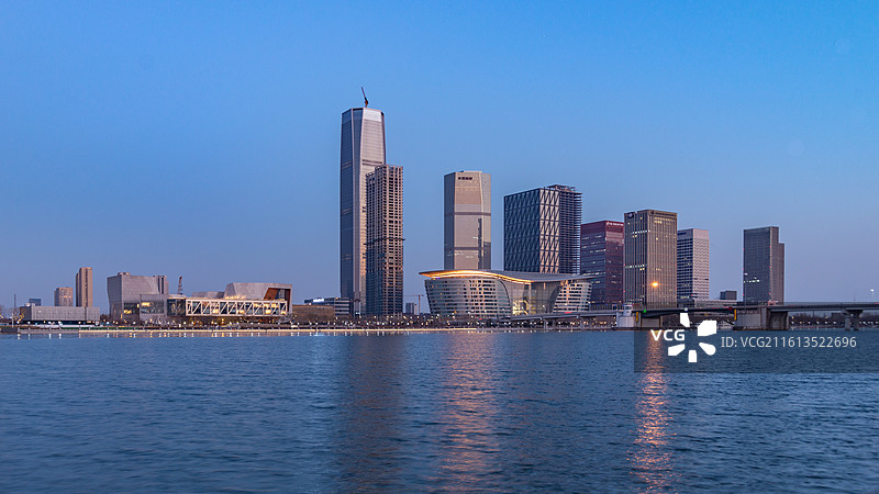 天津市滨海新区于家堡响螺湾城市天际线图片素材