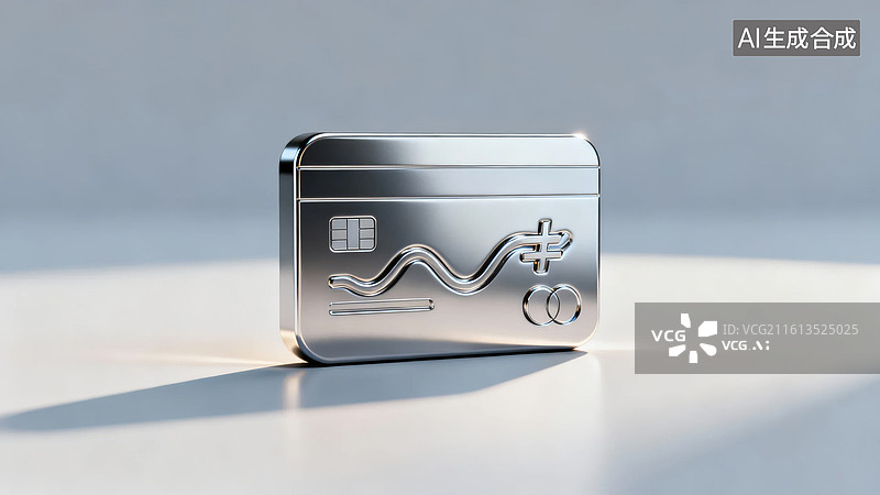 【AI数字艺术】金属质感银行卡特写图片素材