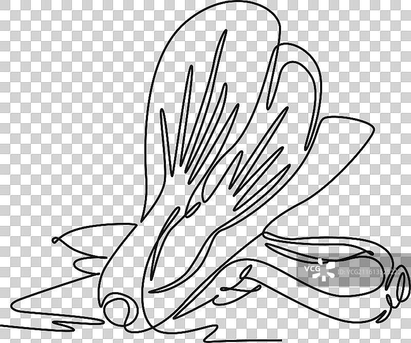 一幅描绘整体健康有机物的单线条画图片素材