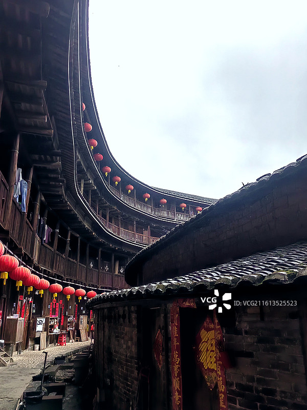 福建龙岩土楼风景系列图片素材