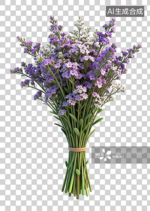 【AI数字艺术】一束紫色的补血草花图片素材