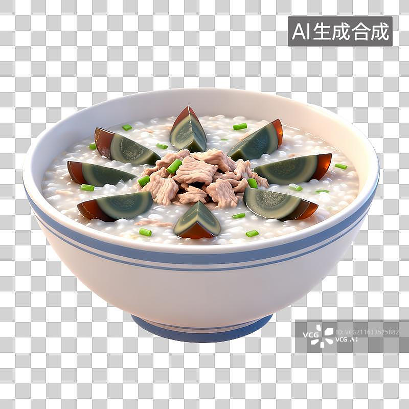 【AI数字艺术】皮蛋瘦肉粥图片素材