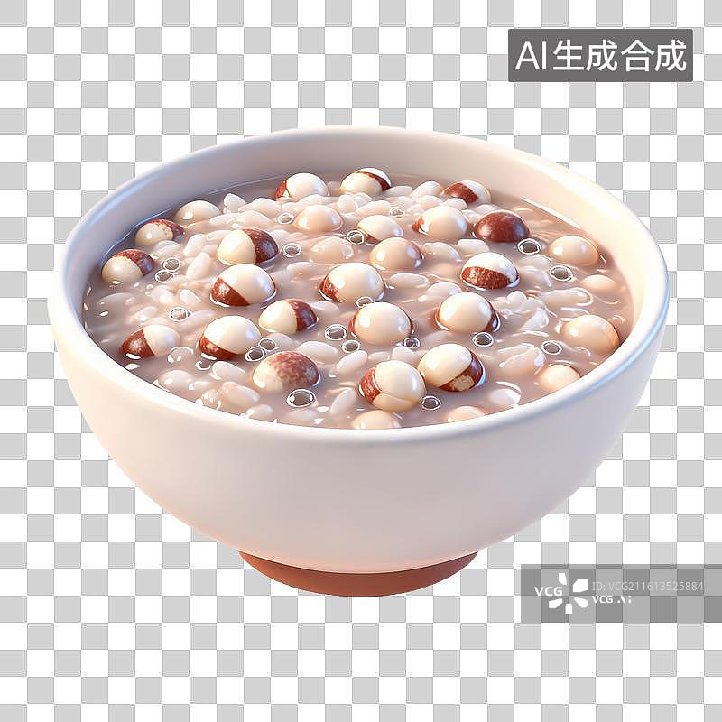 【AI数字艺术】一碗莲子珍珠麦粥图片素材