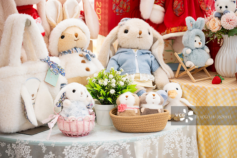 兔子毛绒玩具图片素材