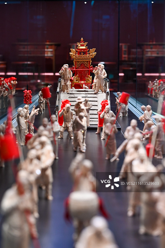 浙江宁波十里红妆婚俗文化展——传统婚庆迎亲队伍模型图片素材