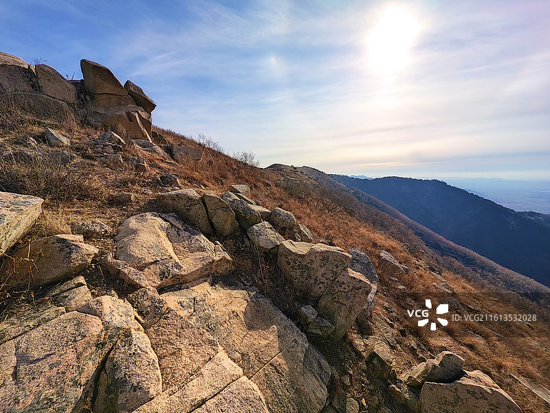 元旦，莒县梁甫山，日晕图片素材