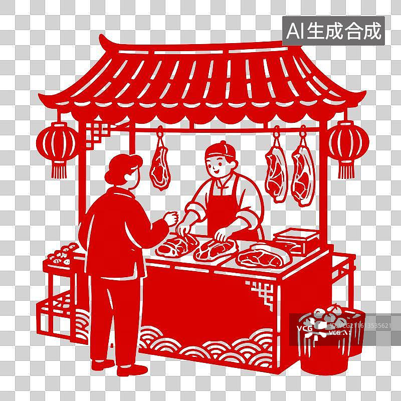 【AI数字艺术】中国传统剪纸文化图片素材