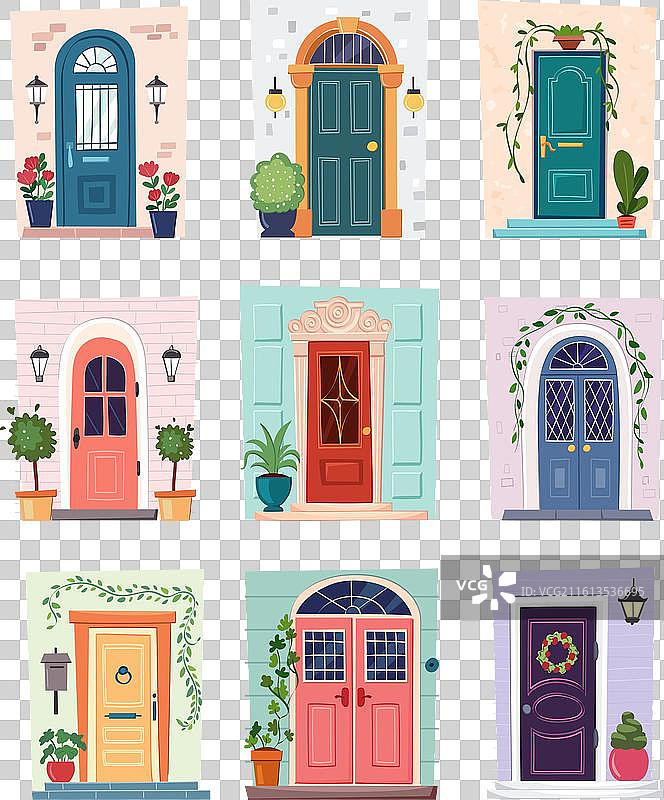 卡通木门装饰入口门套装图片素材